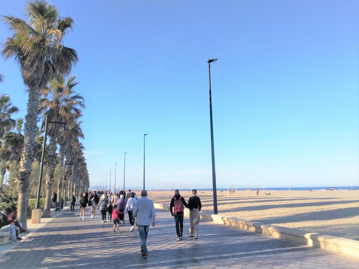 Acogedor Estudio A Metros De La Playa, Con Zonas Comunes Y Terraza 3B Valencia Exterior foto